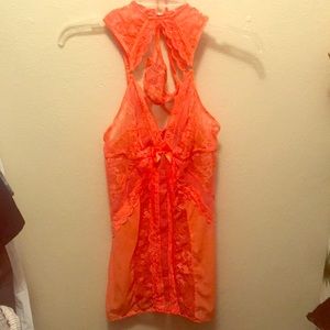 Lace chemise with detachable garter clips